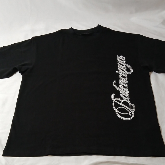 Balenciaga Other - Balenciaga Black Tee with Embroided White Script